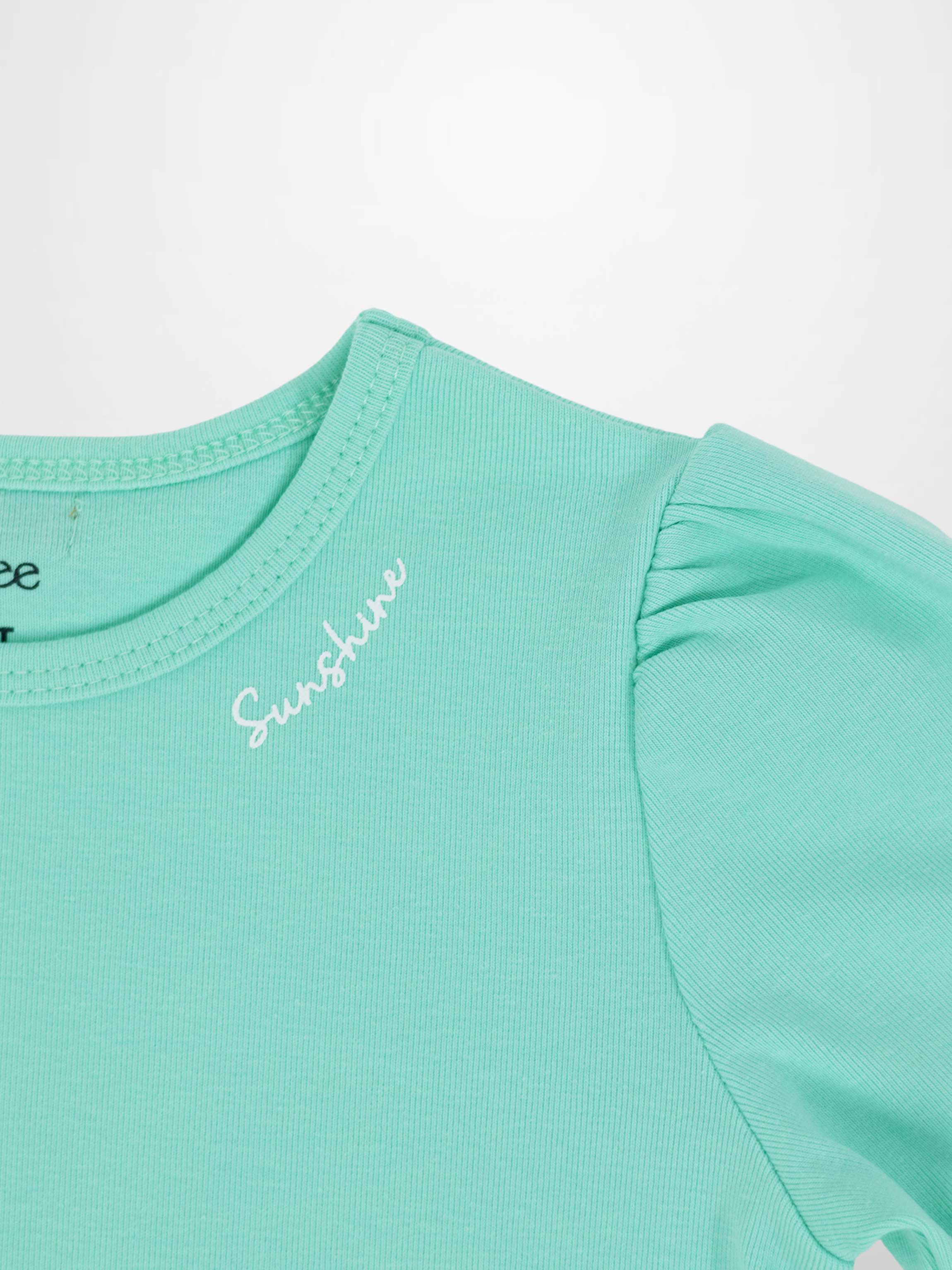 3/4 Puff Sleeve T-Shirt - Mint Green