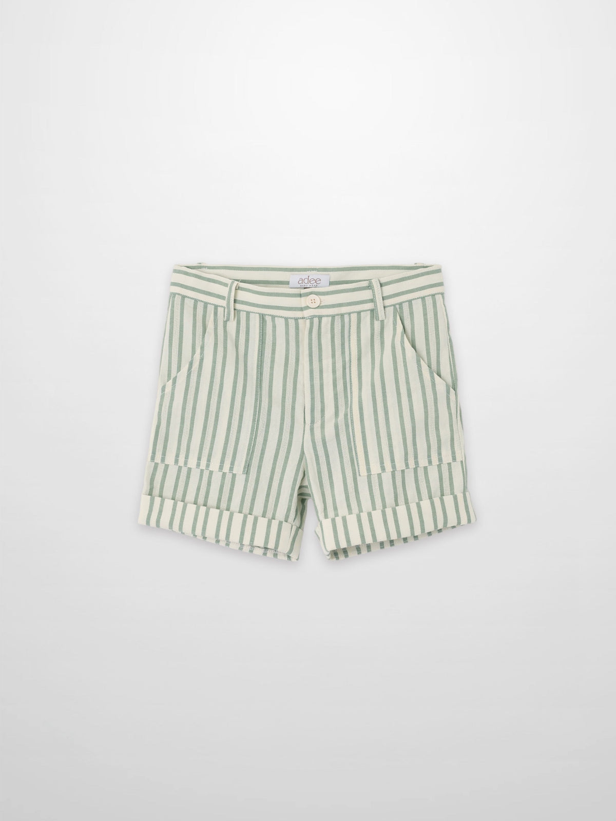 Green Striped Dressy Shorts for Boys