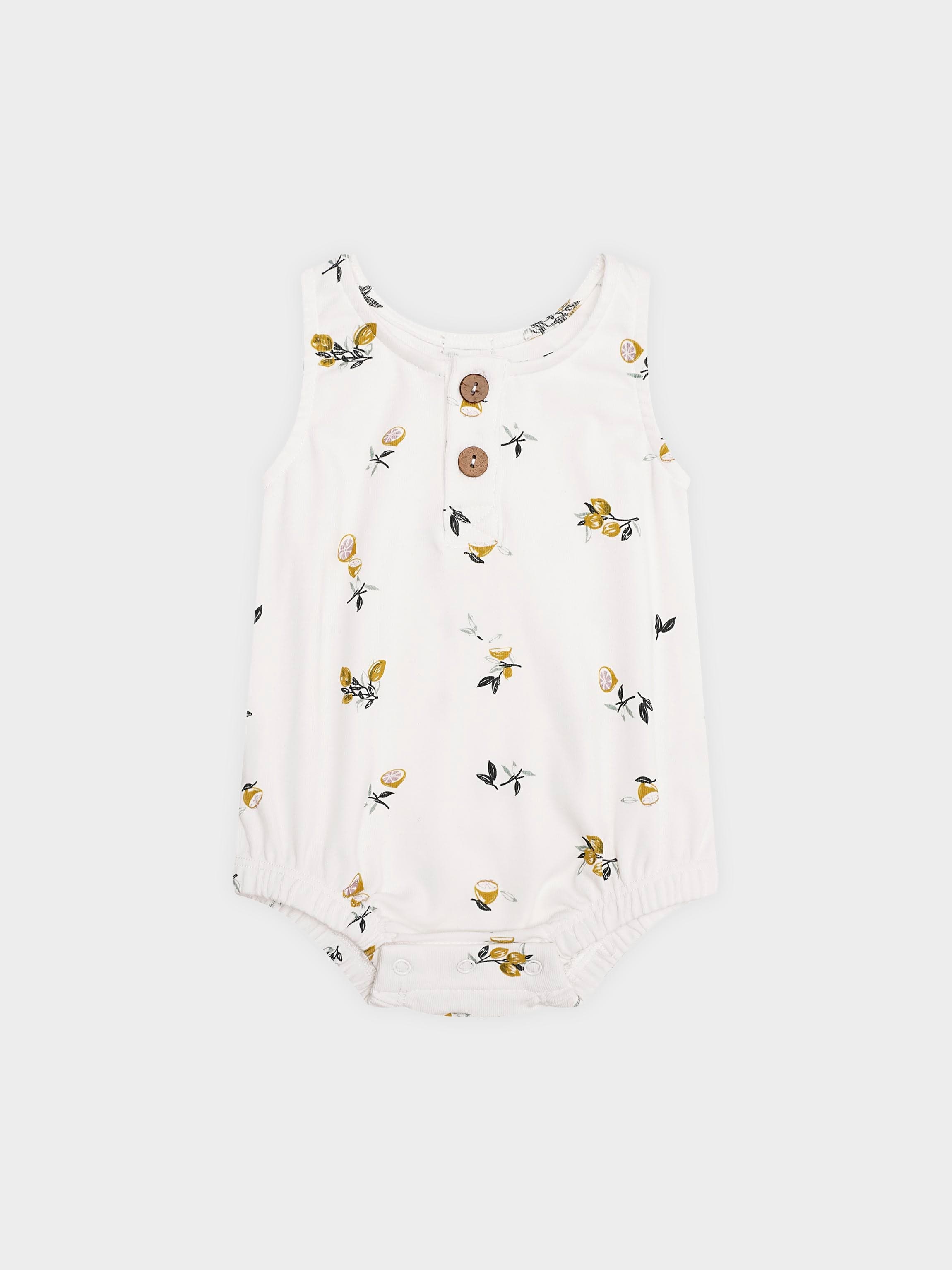 Lemon Print Baby Boy Romper