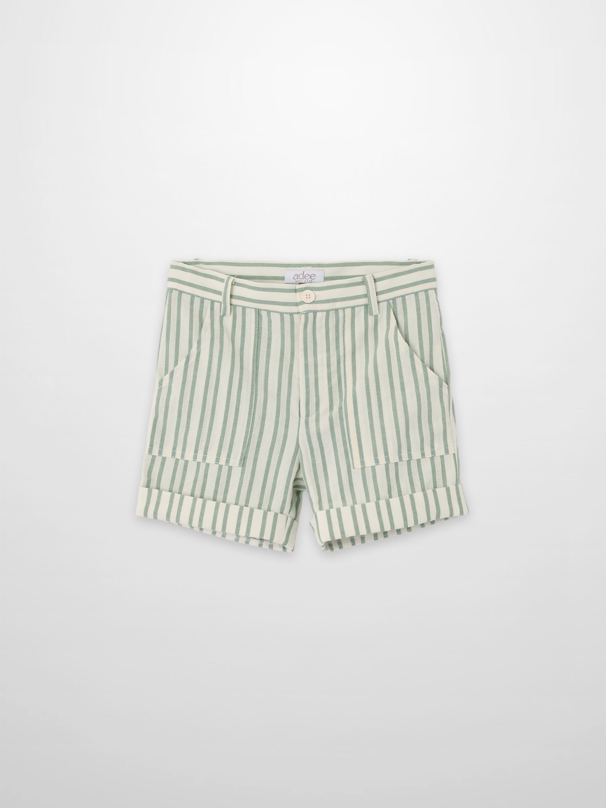 Green Striped Dressy Shorts for Boys