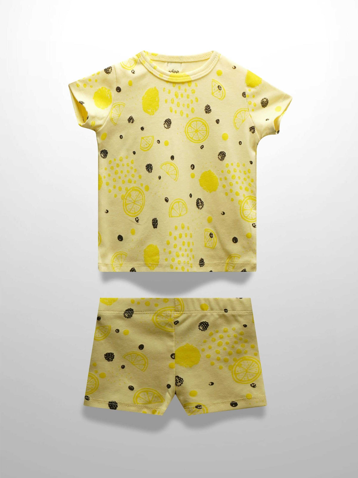 Lemon Print T-Shirt and Shorts Set for Baby Boys
