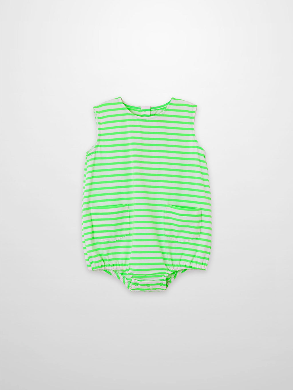 Neon Green Striped Romper