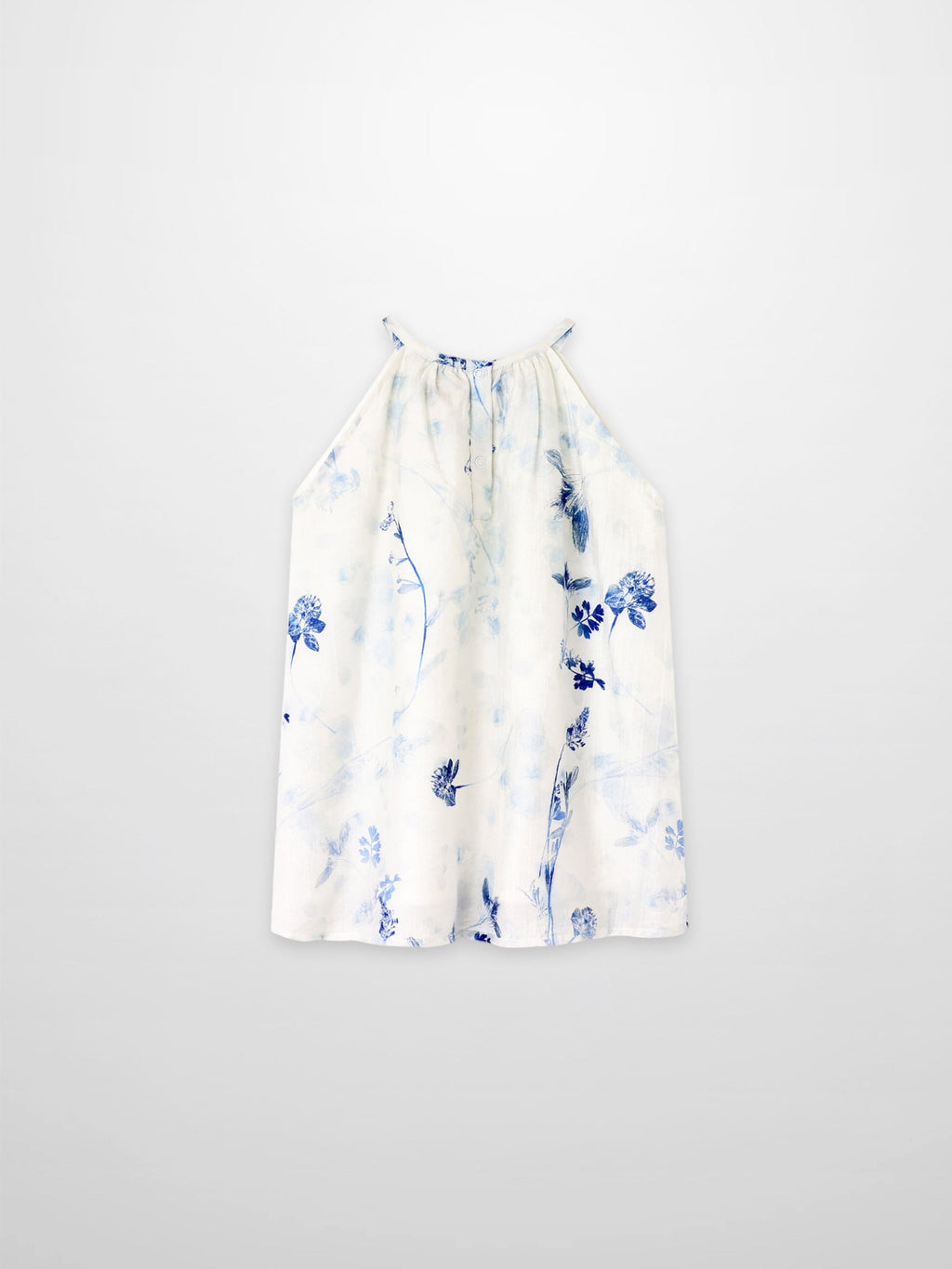 Blue Floral Halter Jumper for Girls