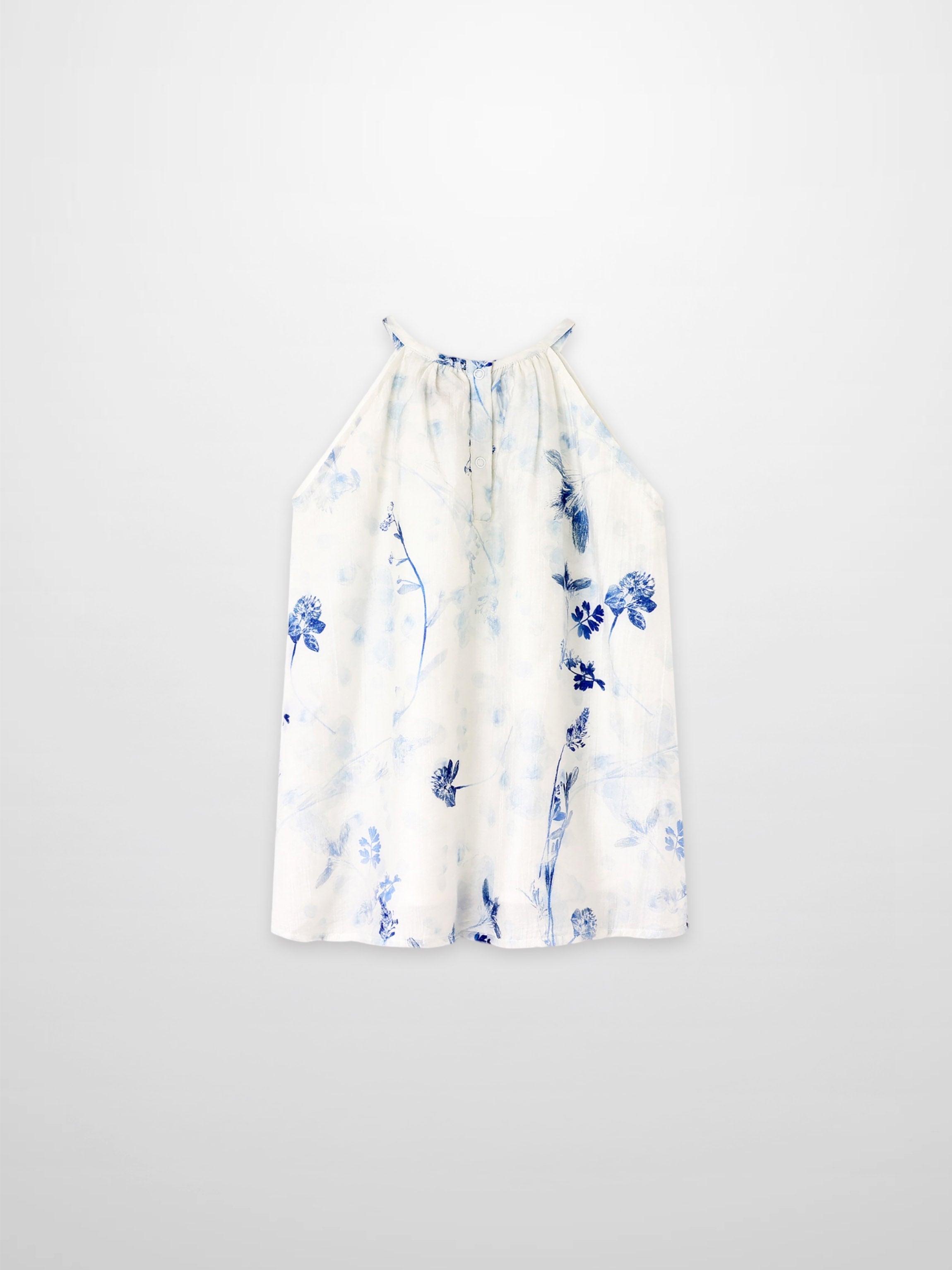 Blue Floral Halter Jumper for Girls