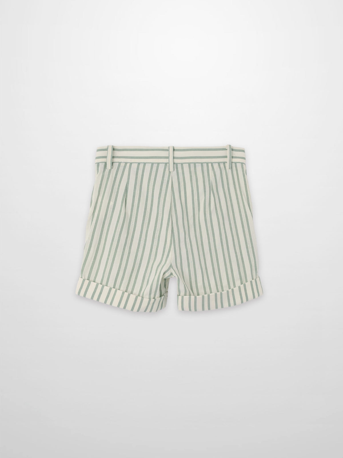 Green Striped Dressy Shorts for Boys