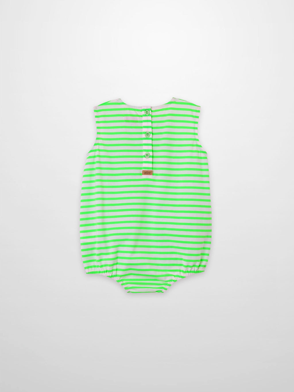 Neon Green Striped Romper