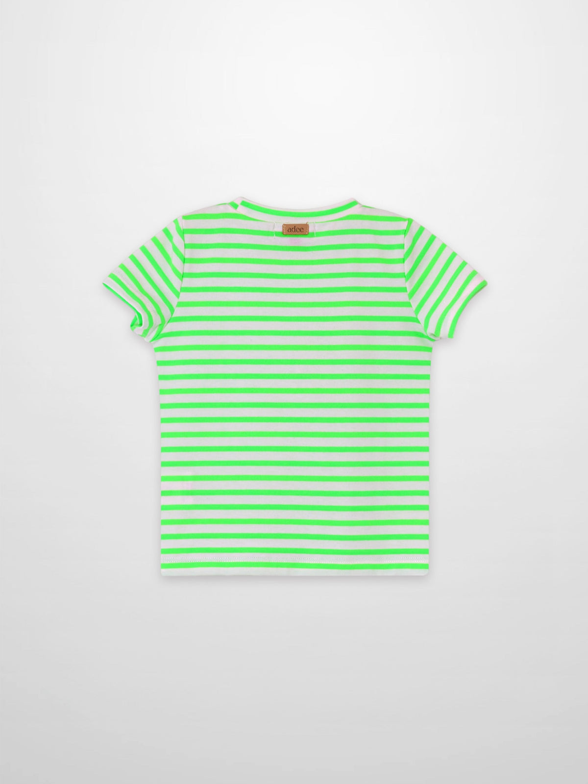 Neon Green Striped Boxy T-Shirt - Short Sleeve