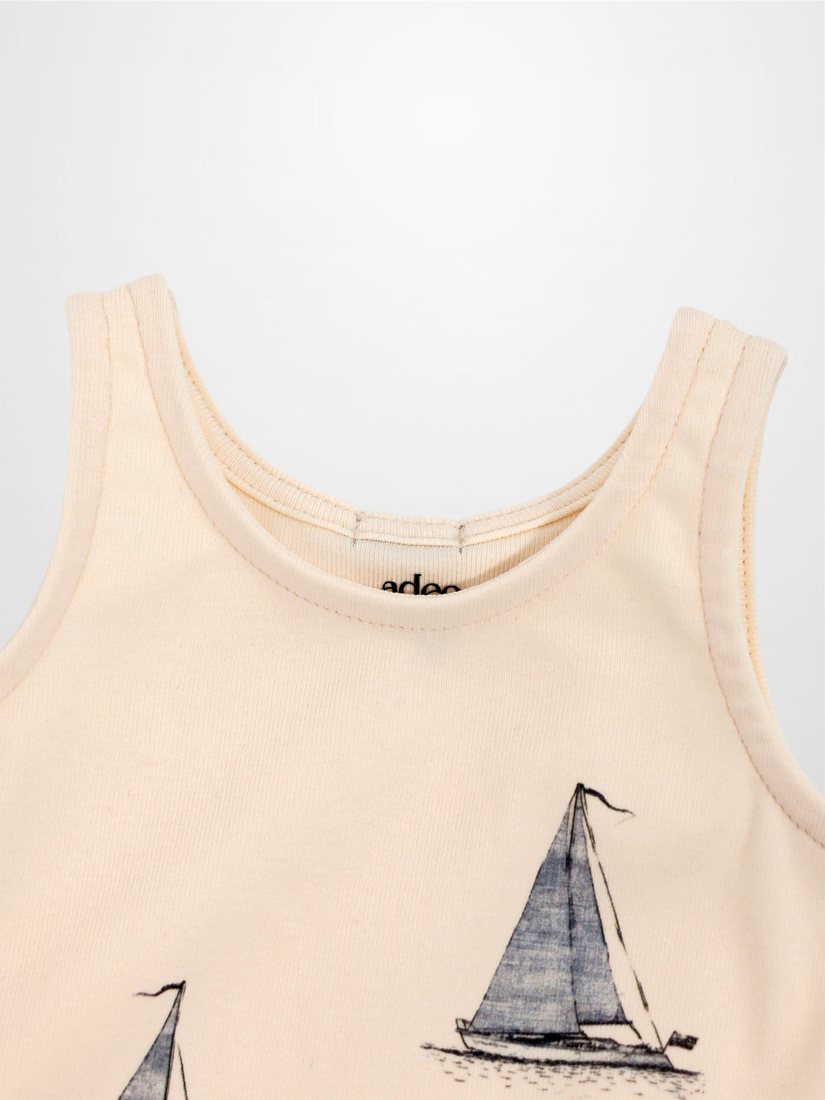 Sailboat Print Sleeveless Romper for Baby Boys