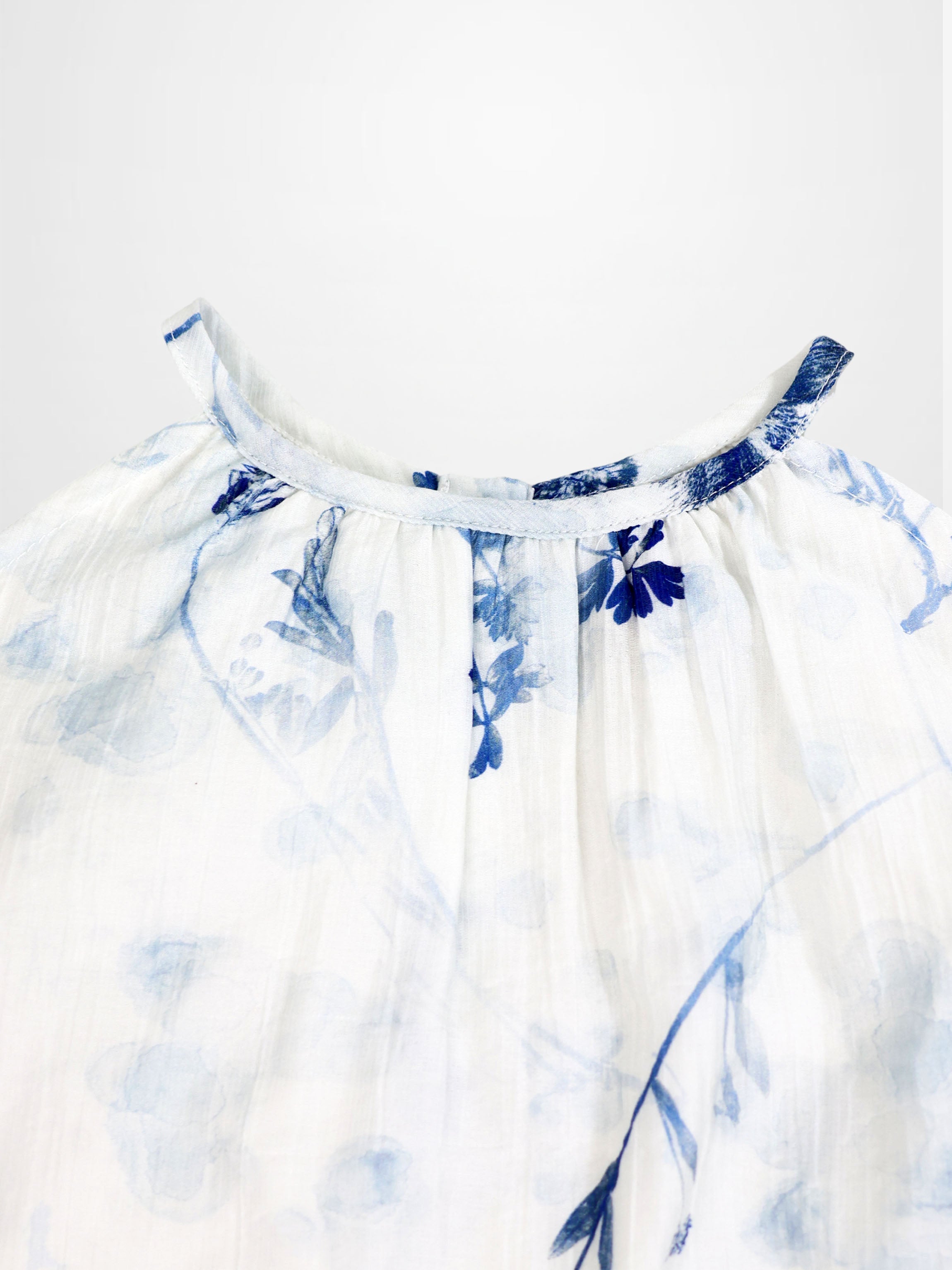 Blue Floral Halter Jumper for Girls