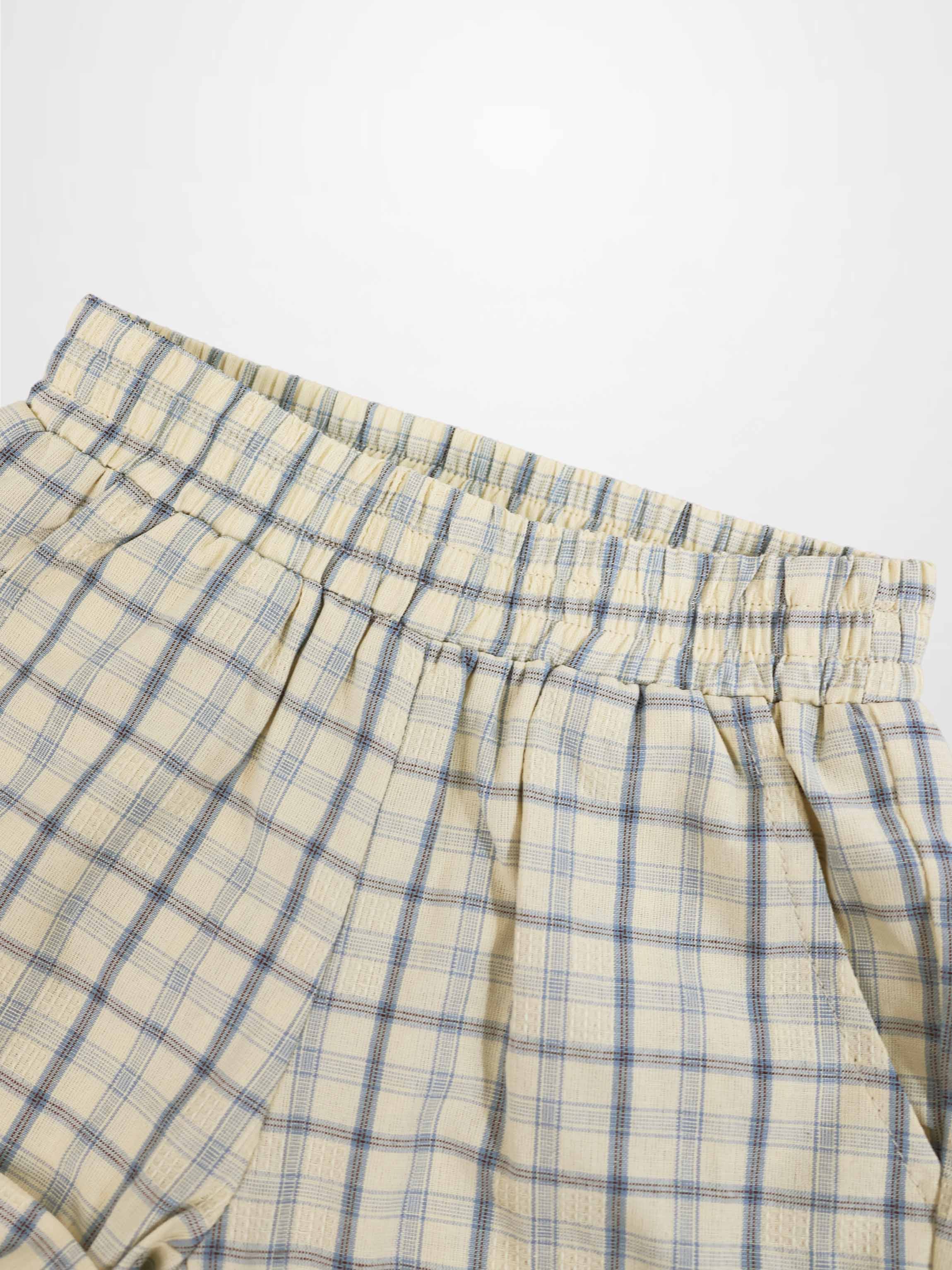 Yellow Plaid Dressy Shorts for Boys