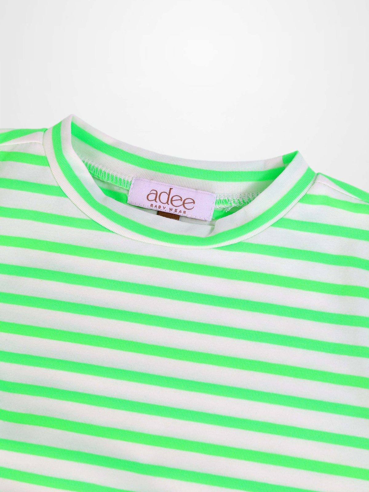 Neon Green Striped Boxy T-Shirt - Short Sleeve