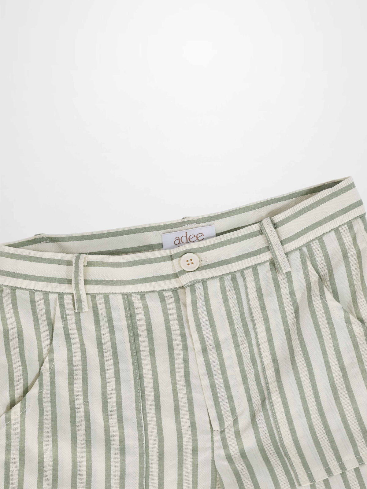 Green Striped Dressy Shorts for Boys