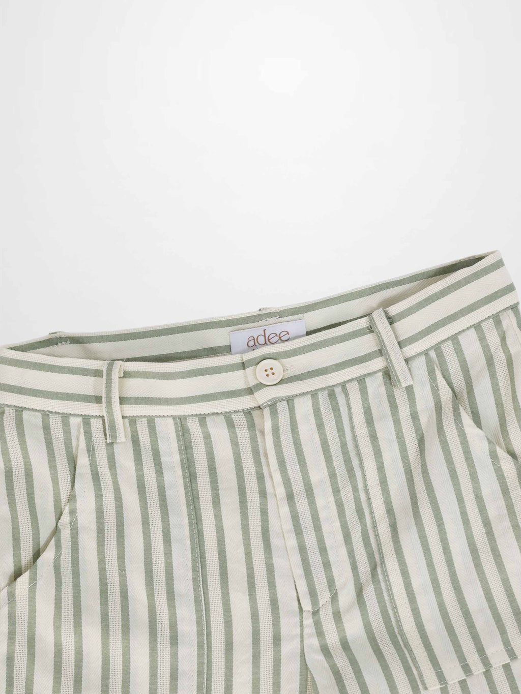 Green Striped Dressy Shorts for Boys
