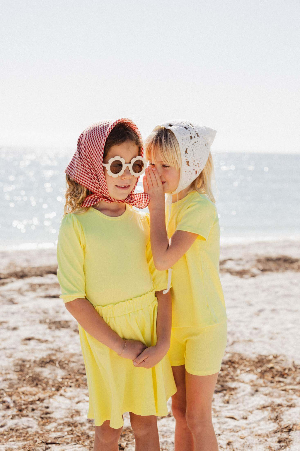 Yellow Ribbed Short Set for Kids