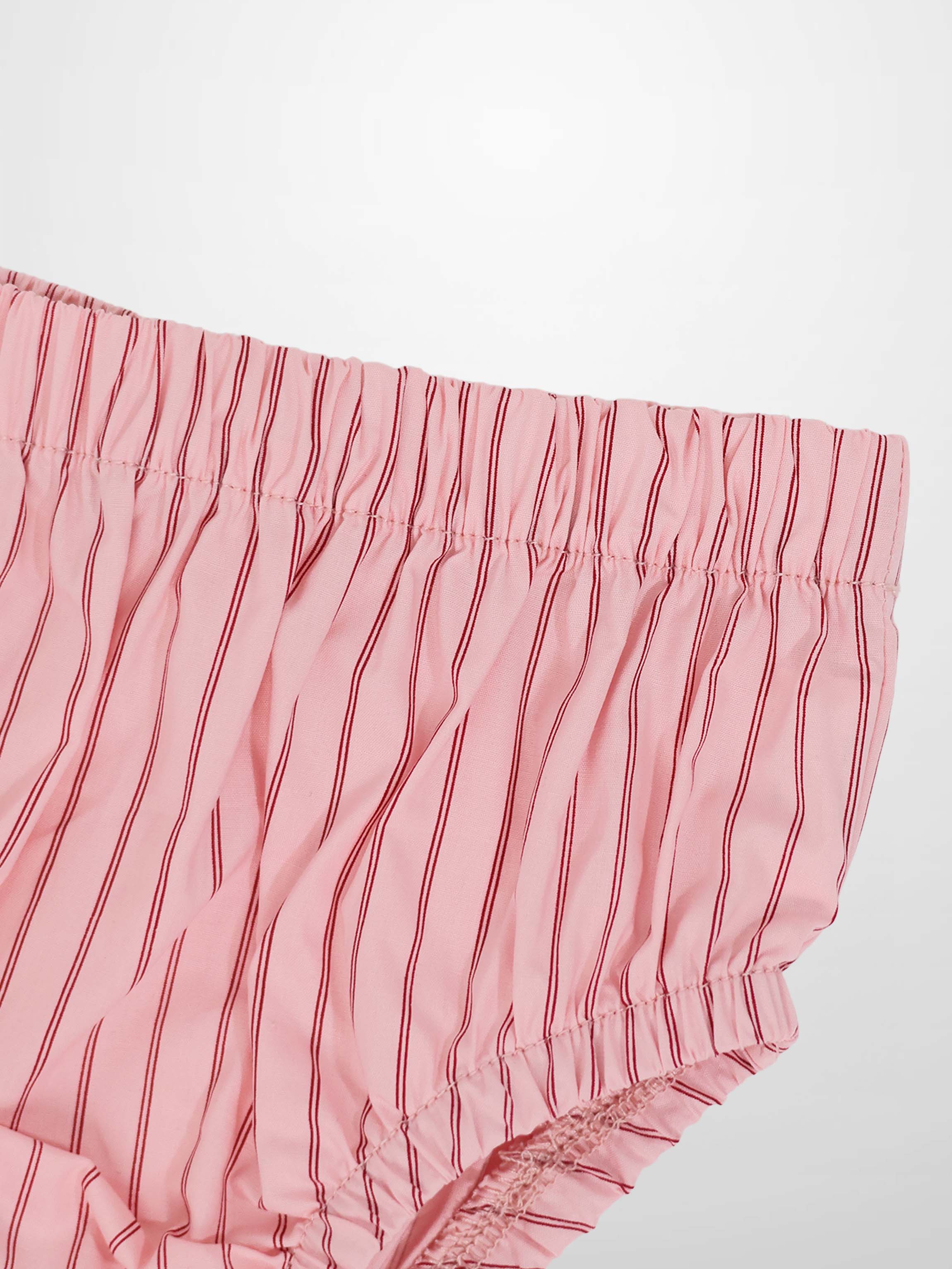 Pink Striped Cotton Bloomers for Baby Girls