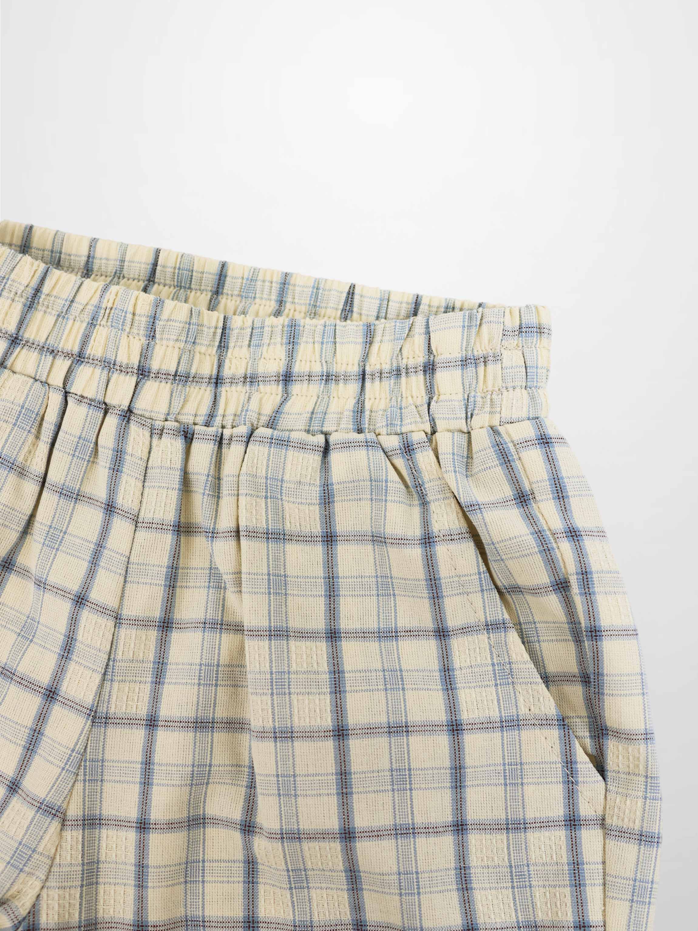 Yellow Plaid Dressy Shorts for Boys