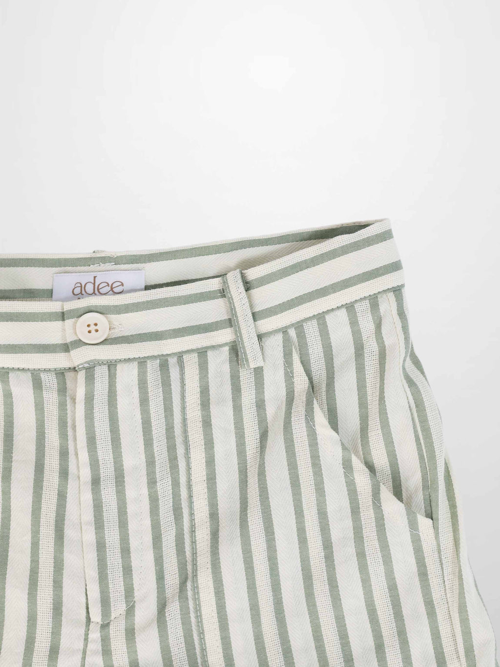 Green Striped Dressy Shorts for Boys