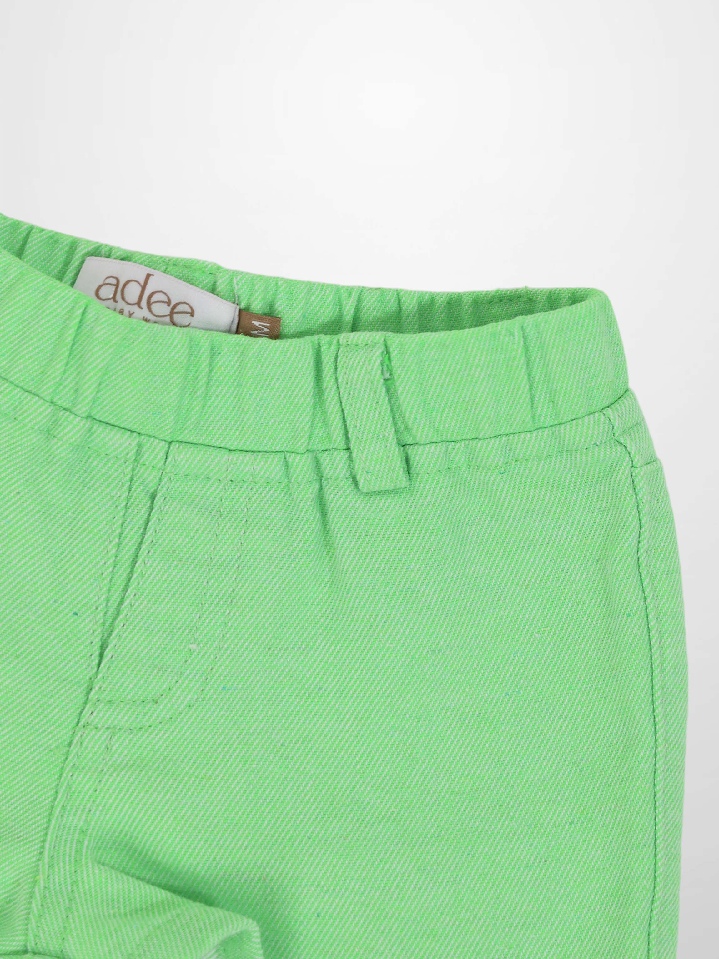 Denim Shorts - Neon Green