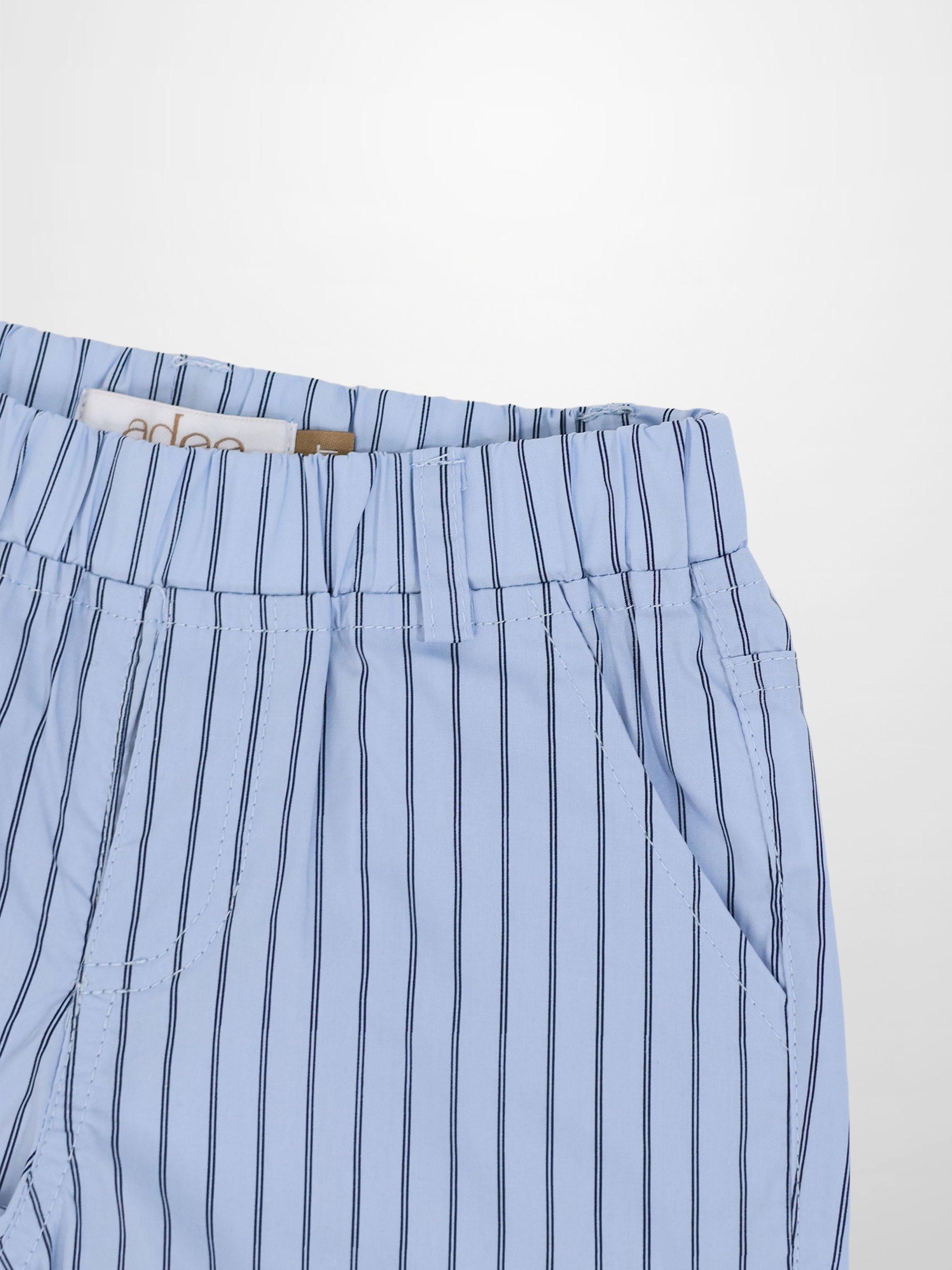 Blue Striped Cotton Shorts for Boys