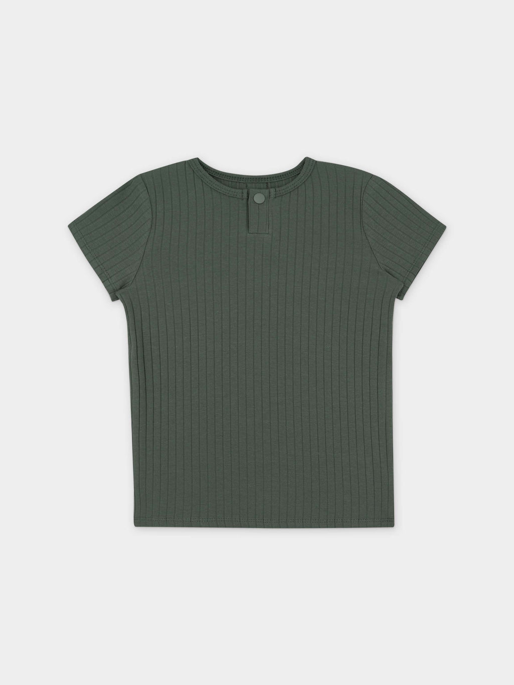 Snap Henley Short Set Wide Ribbed - Green