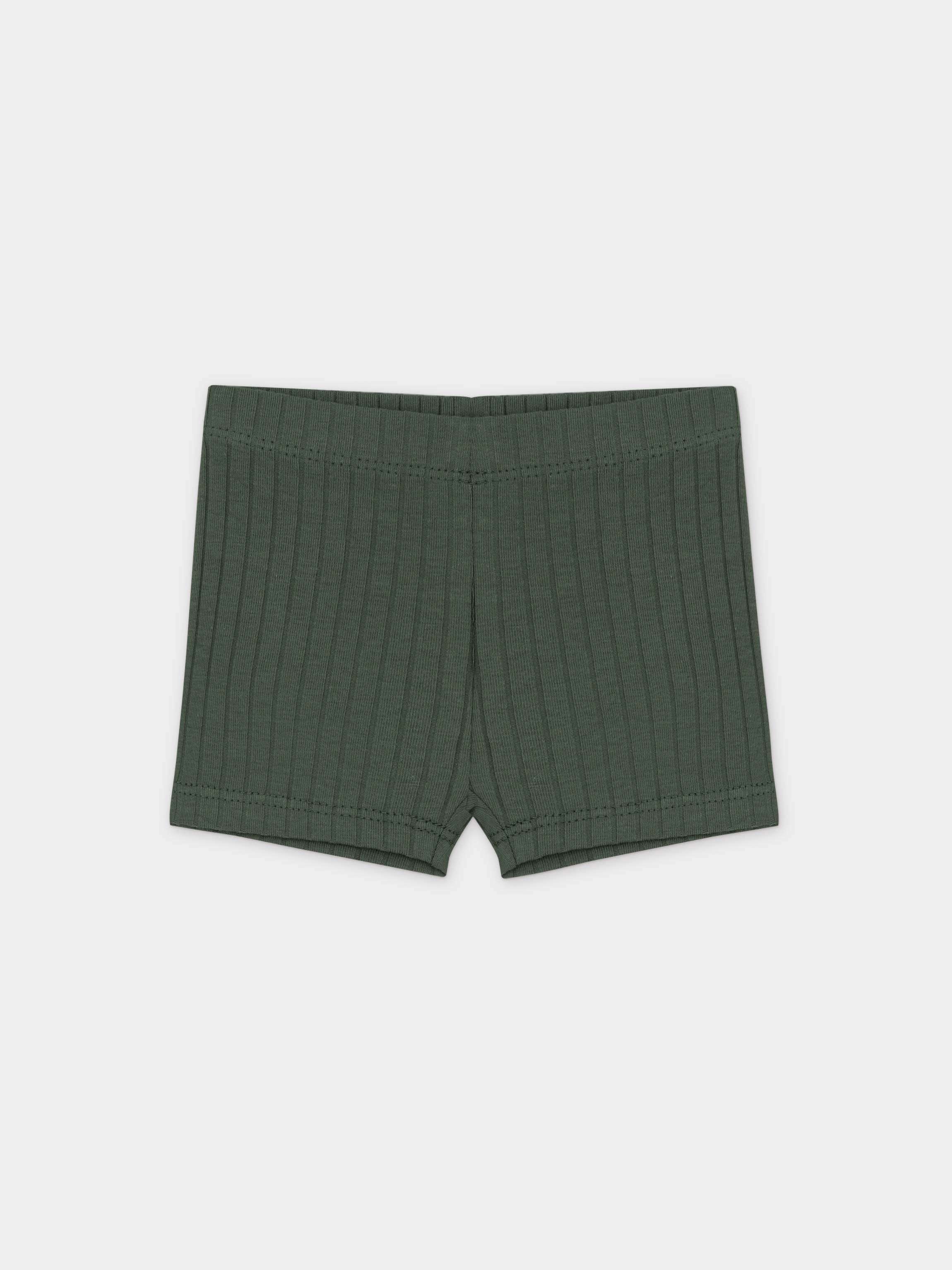 Snap Henley Short Set Wide Ribbed - Green