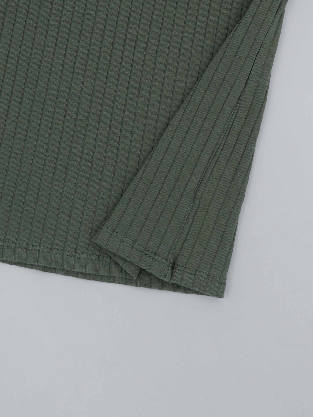 Snap Henley Short Set Wide Ribbed - Green