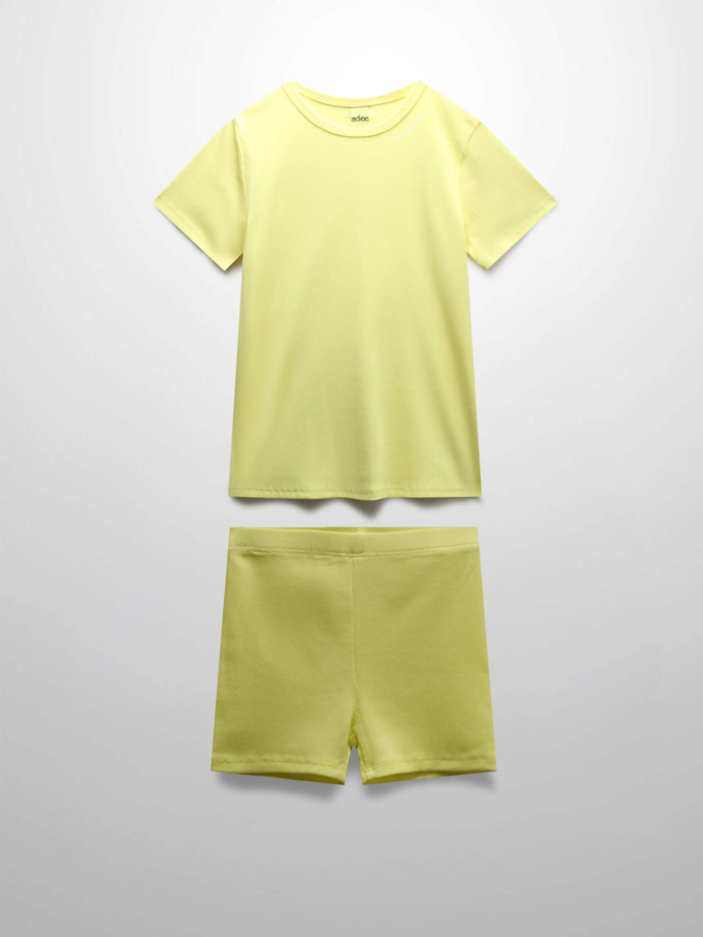 Yellow Ribbed Short Set