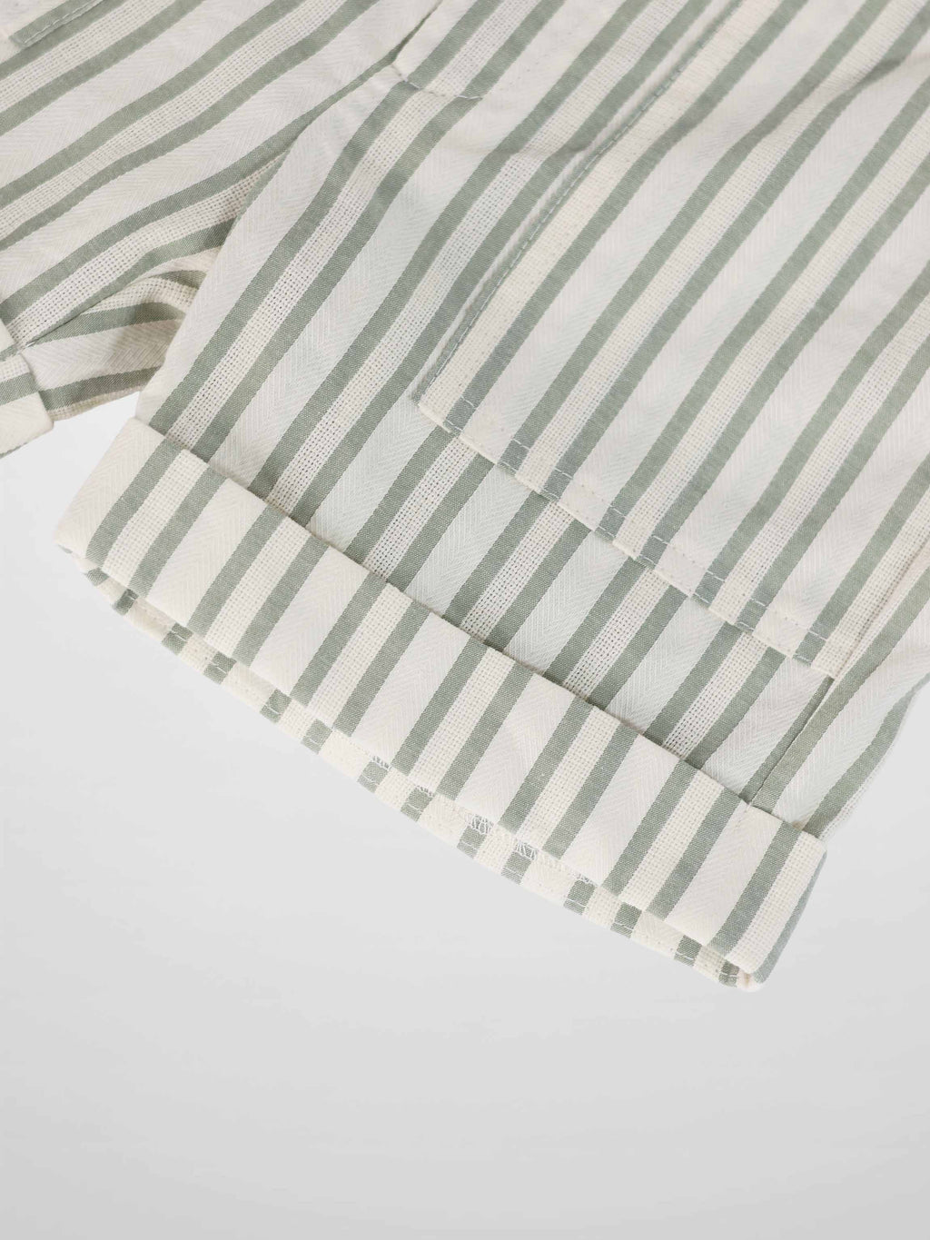 Green Striped Dressy Shorts for Boys