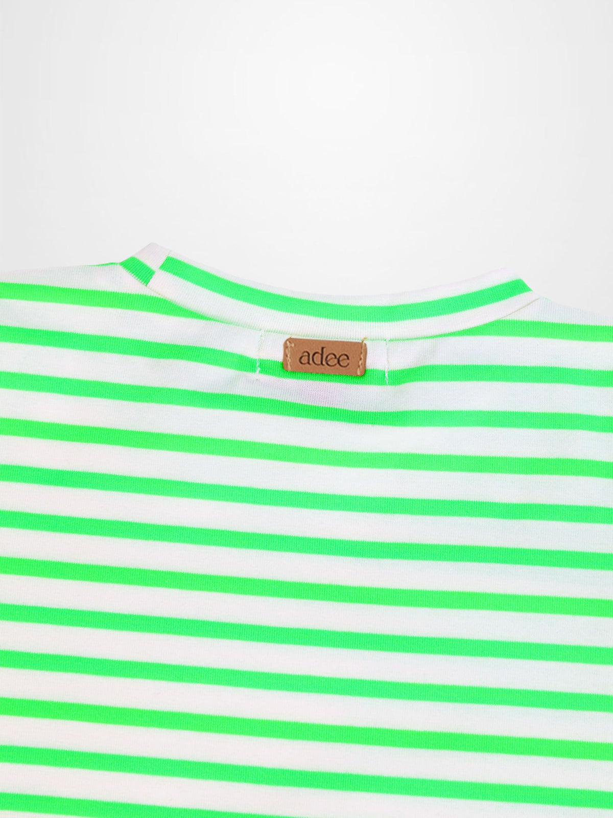 Neon Green Striped Boxy T-Shirt - Short Sleeve