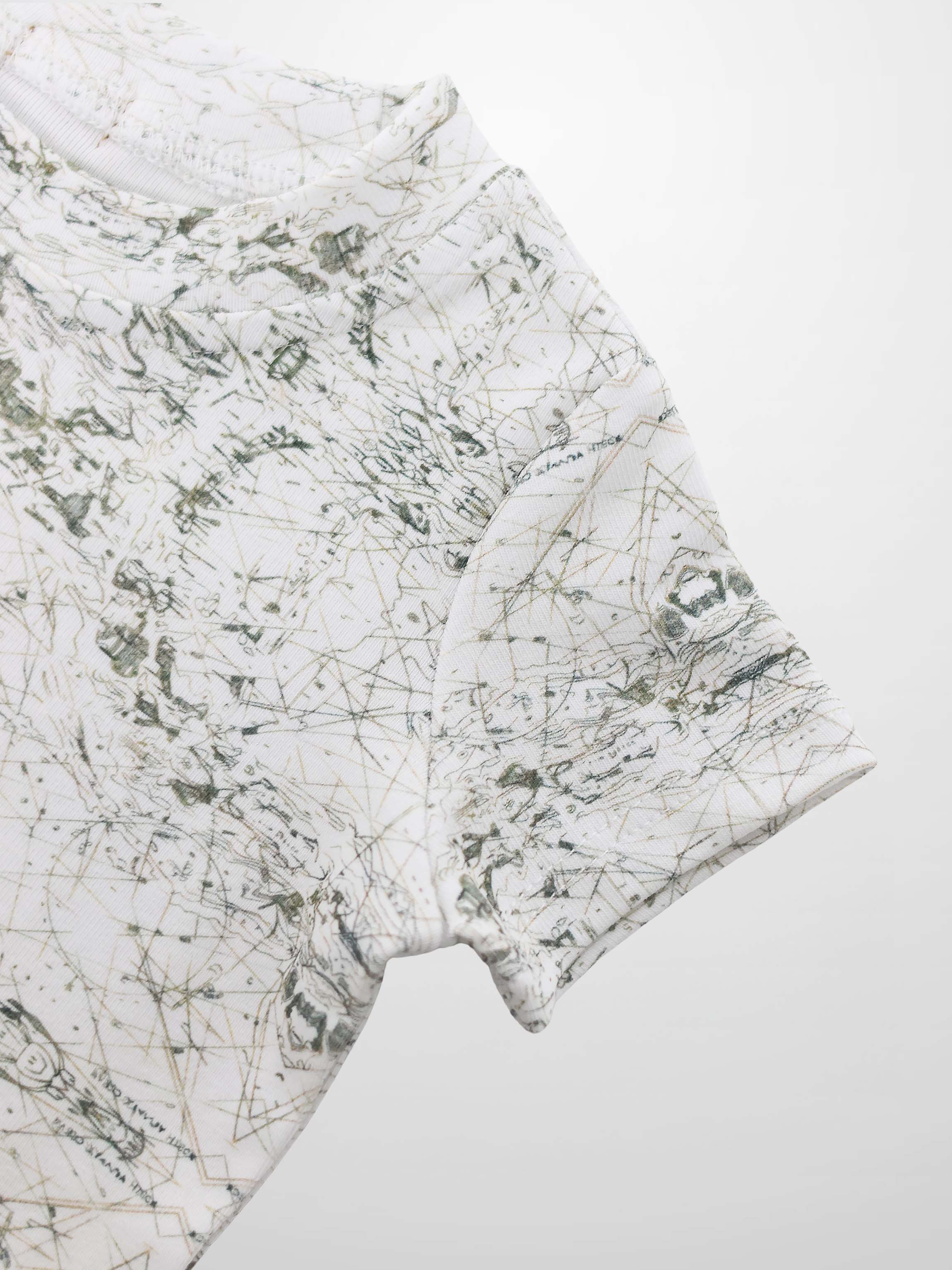 Vintage Map Print T-Shirt for Boys