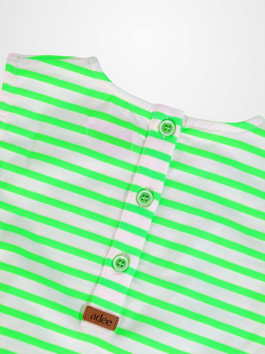 Neon Green Striped Romper