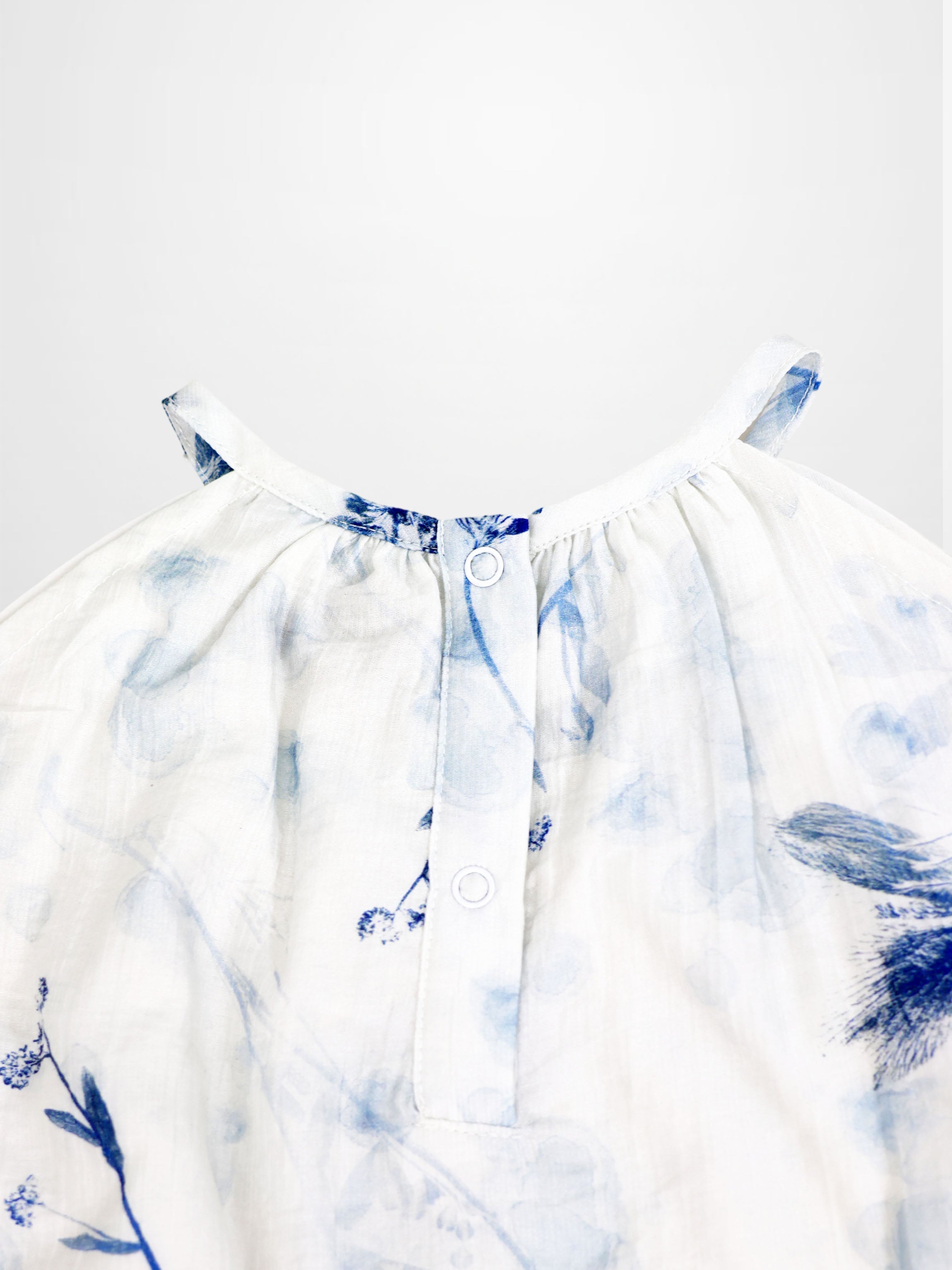 Blue Floral Halter Jumper for Girls