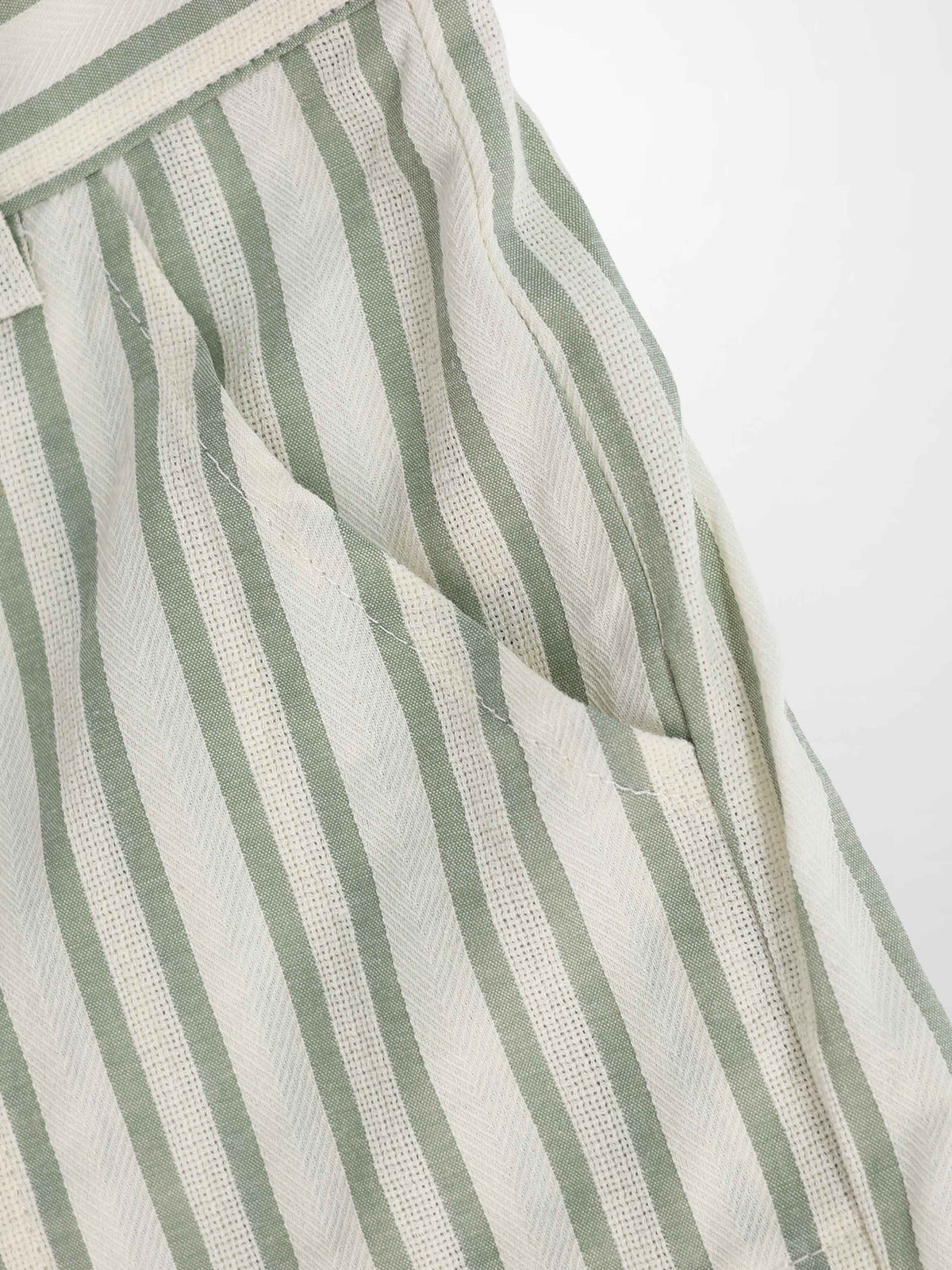 Green Striped Dressy Shorts for Boys