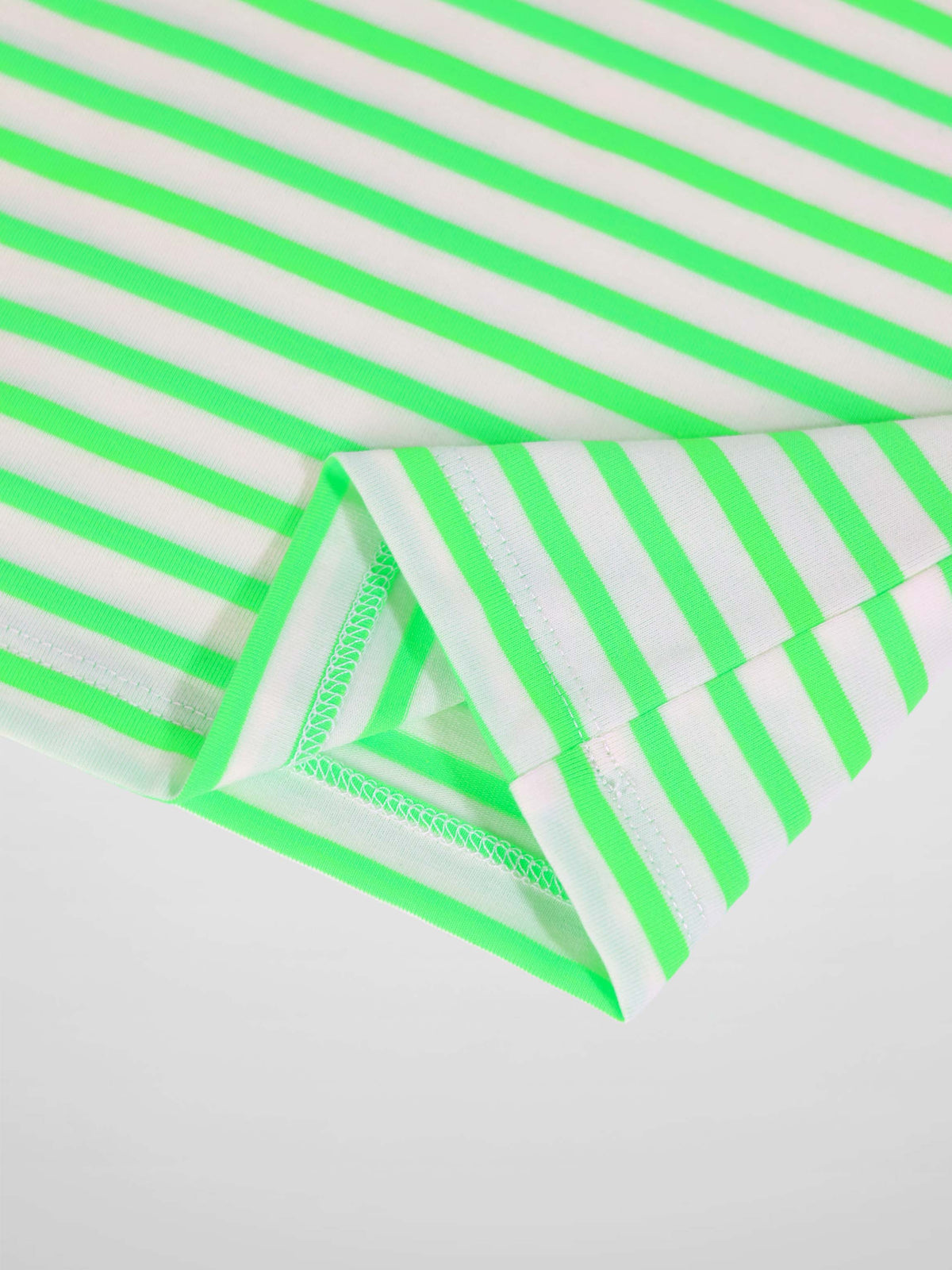 Neon Green Striped Boxy T-Shirt - Short Sleeve