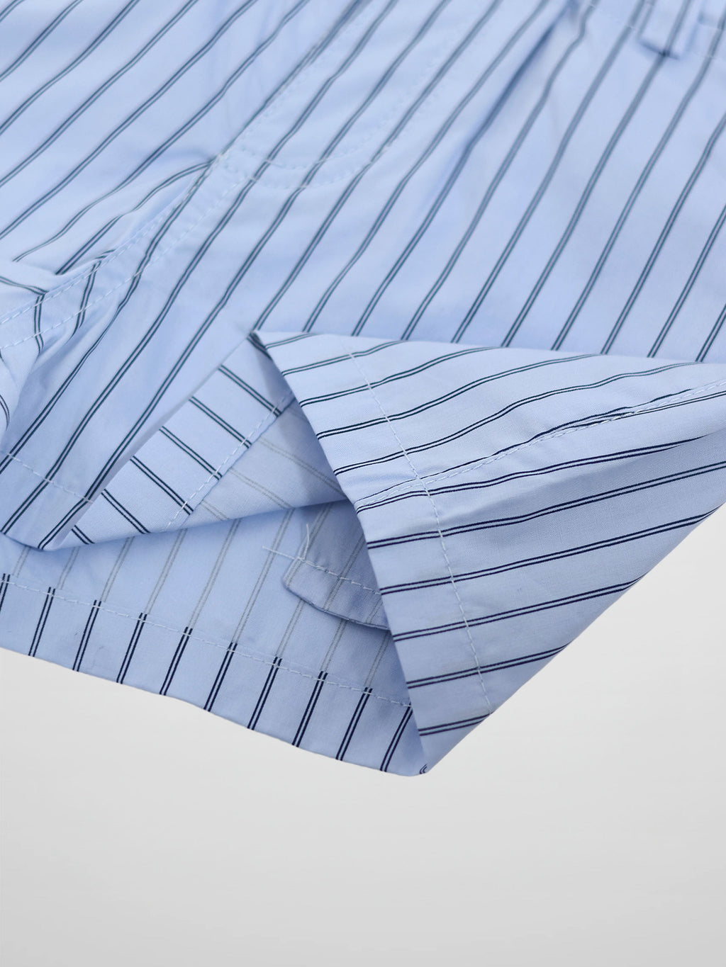 Blue Striped Cotton Shorts for Boys