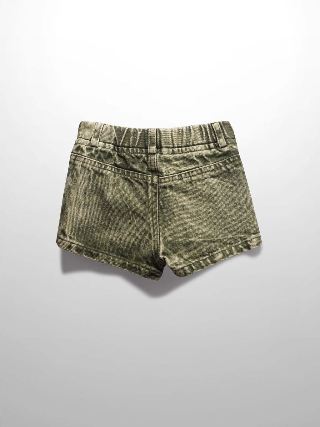 Green Washed Denim Shorts for Boys