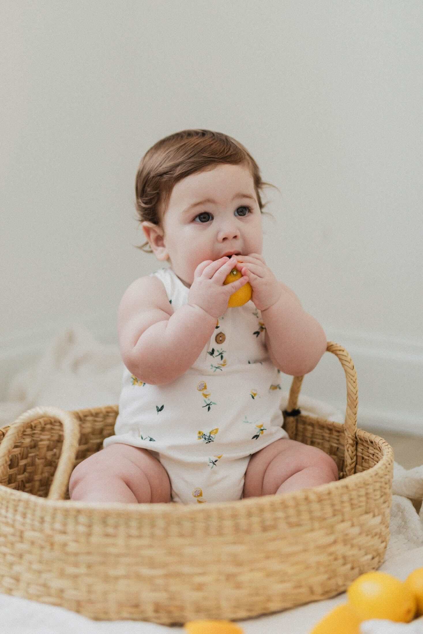 Lemon Print Baby Boy Romper