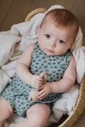 Blue Floral Romper for Baby Boys