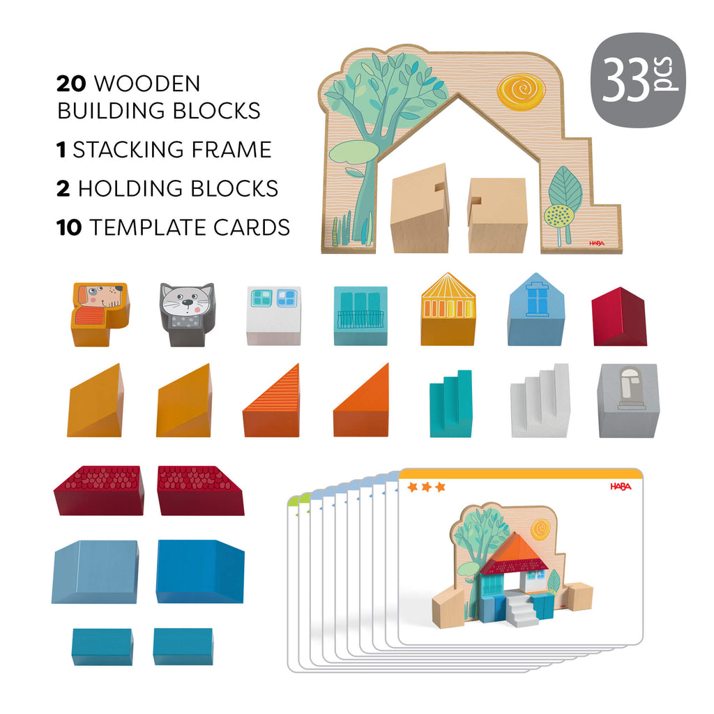Cottage Puzzle Blocks Building Game for Kids Age 3+