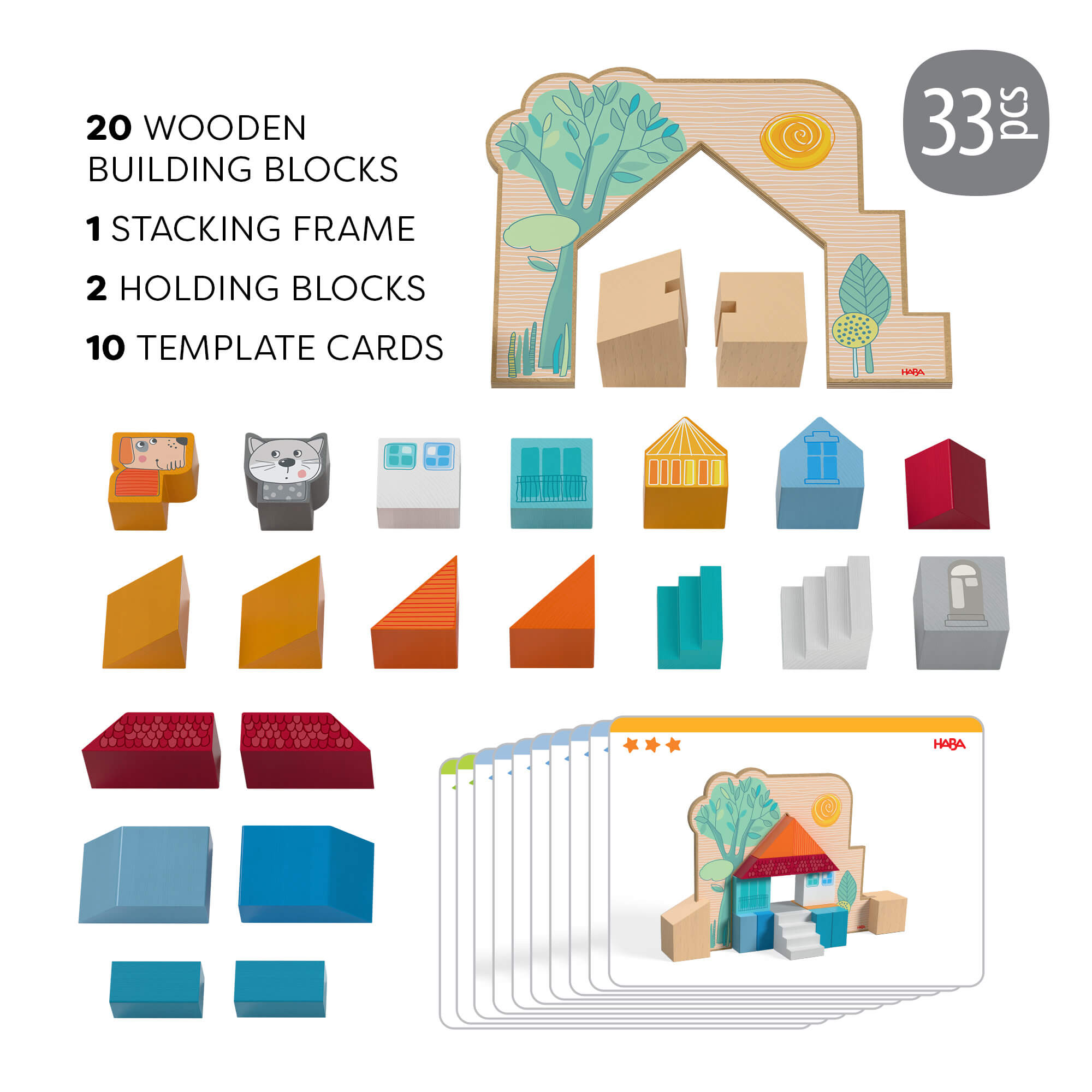 Cottage Puzzle Blocks Building Game for Kids Age 3+