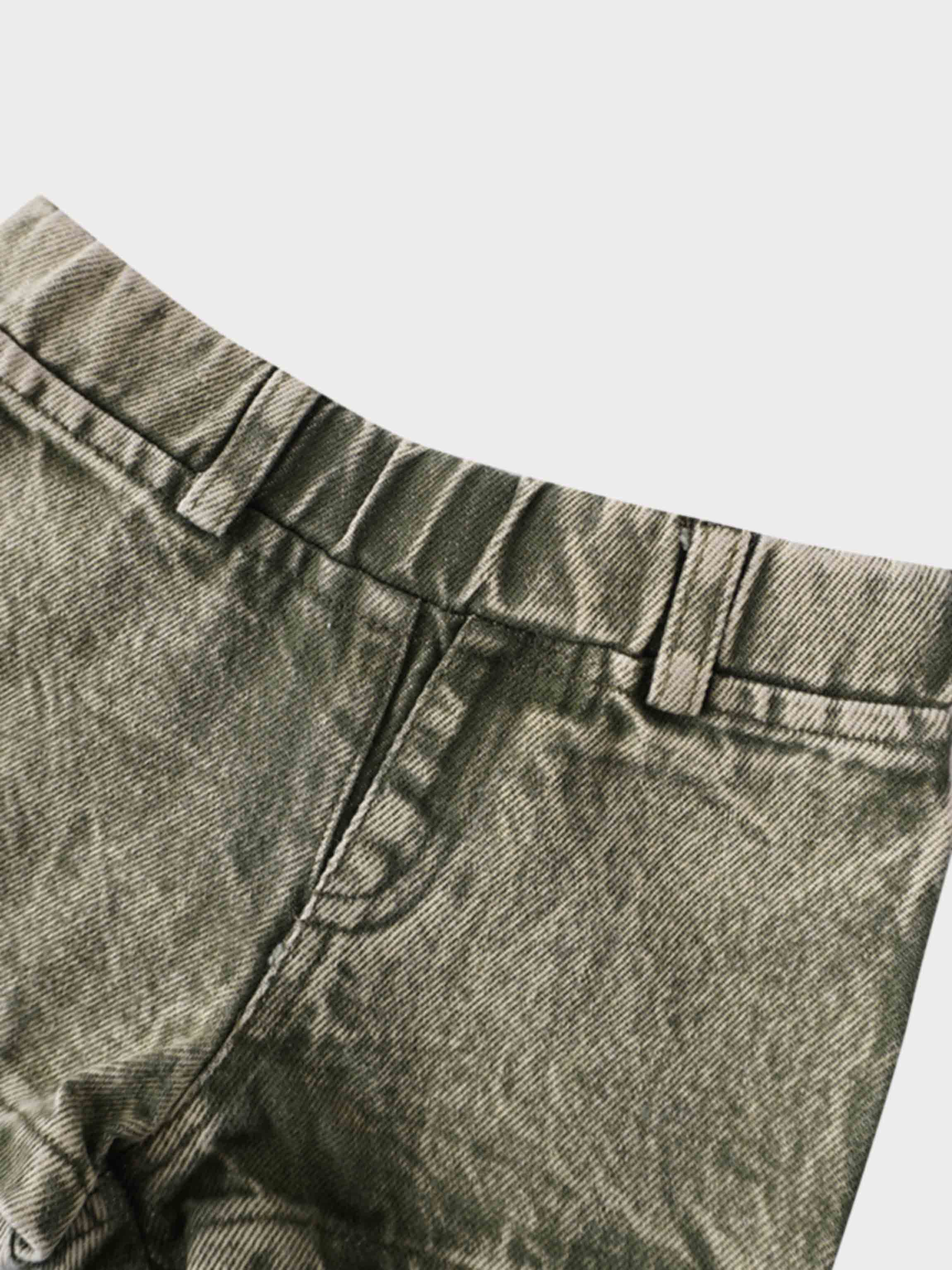 Green Washed Denim Shorts for Boys