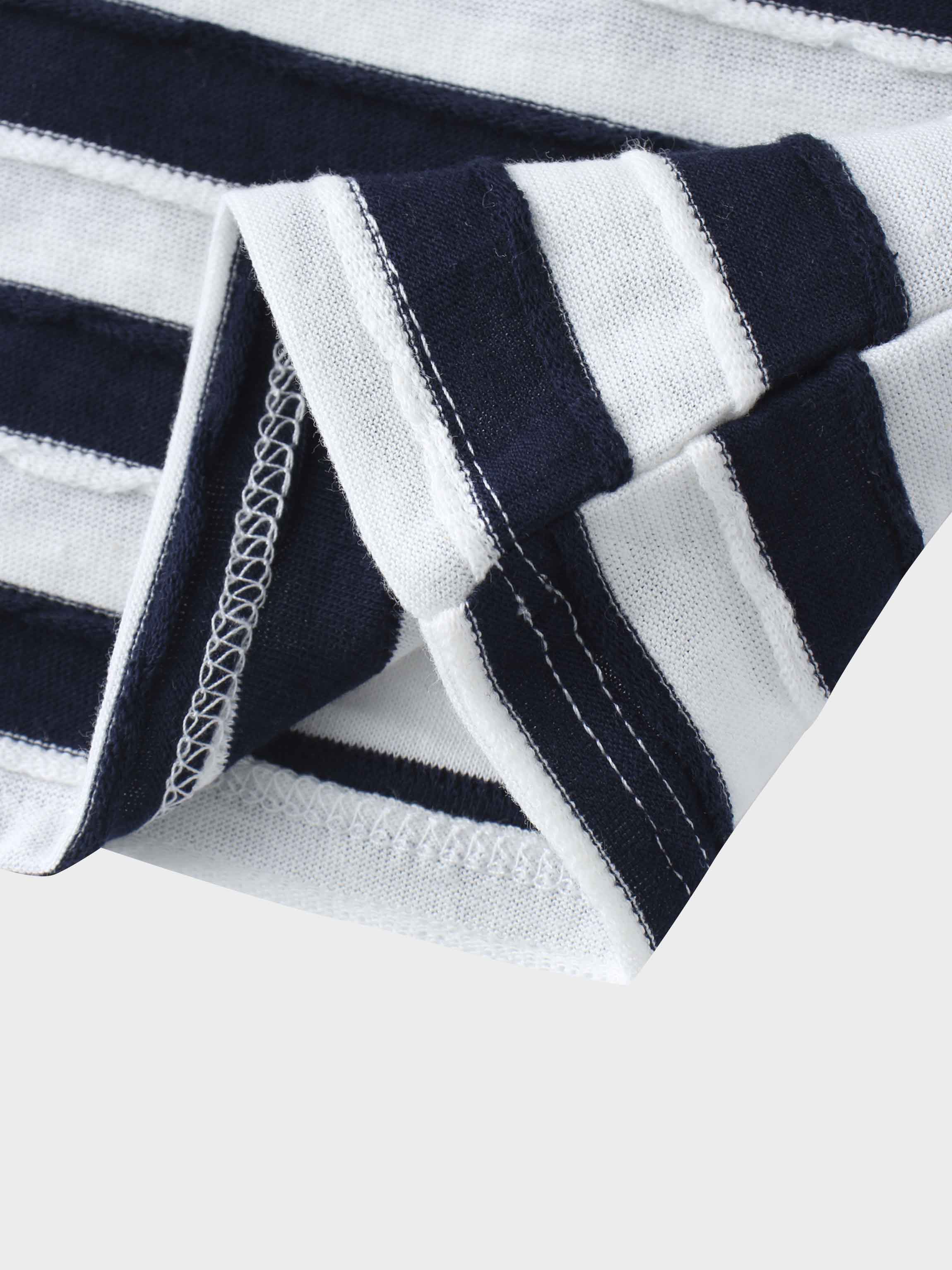 Blue Striped Textured Short Set for Boys