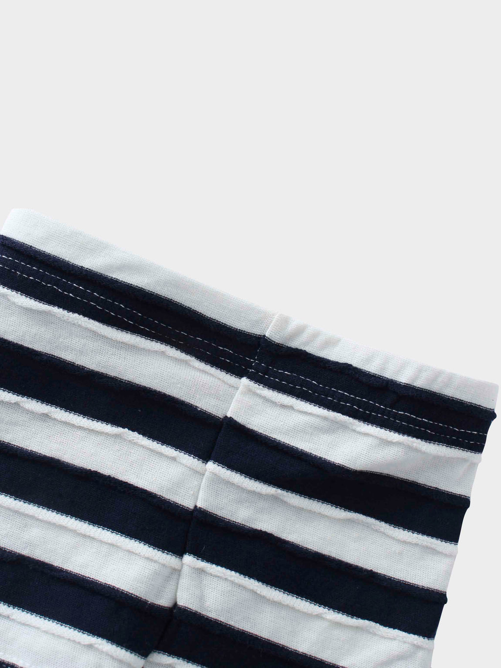 Blue Striped Textured Short Set for Boys