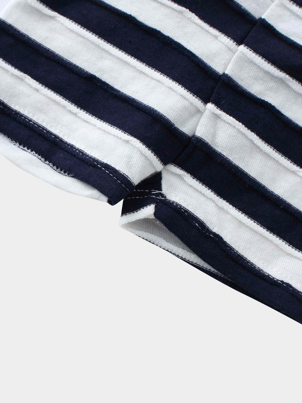 Blue Striped Textured Short Set for Boys