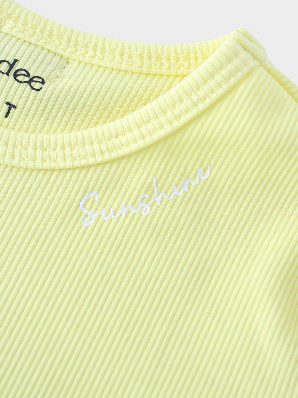 Yellow Ribbed Short Set
