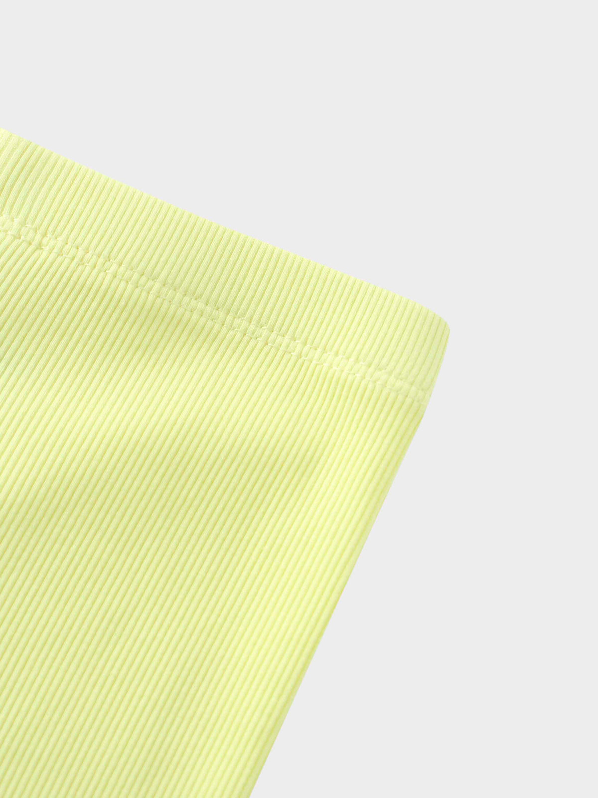 Yellow Ribbed Short Set for Kids
