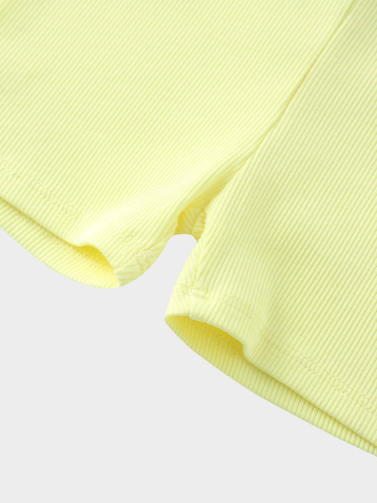 Yellow Ribbed Short Set for Kids