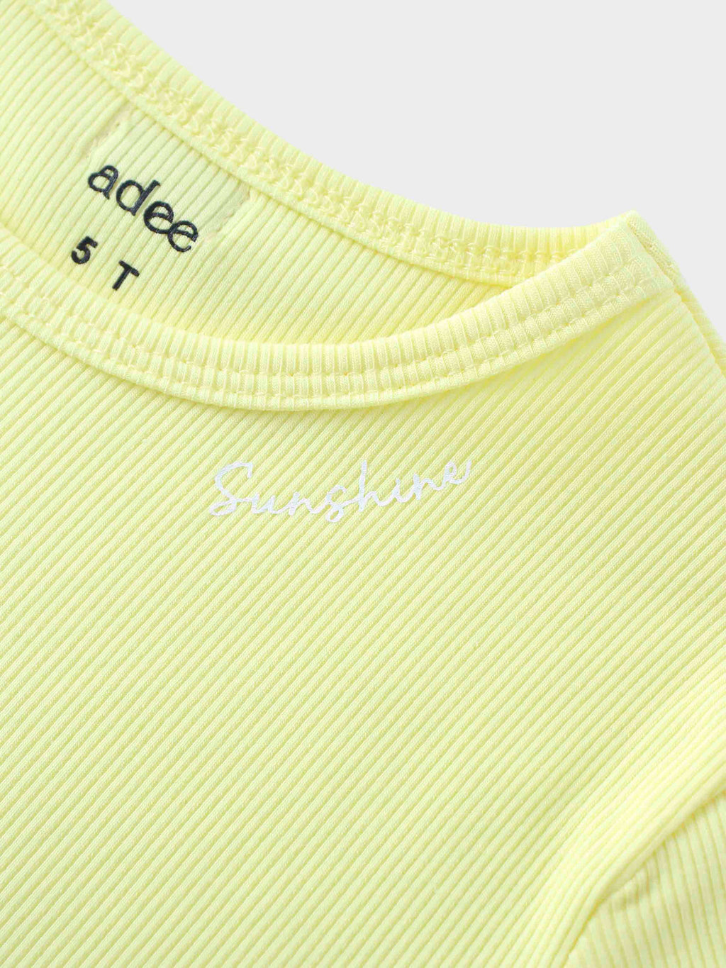Yellow Ribbed Short Set for Kids