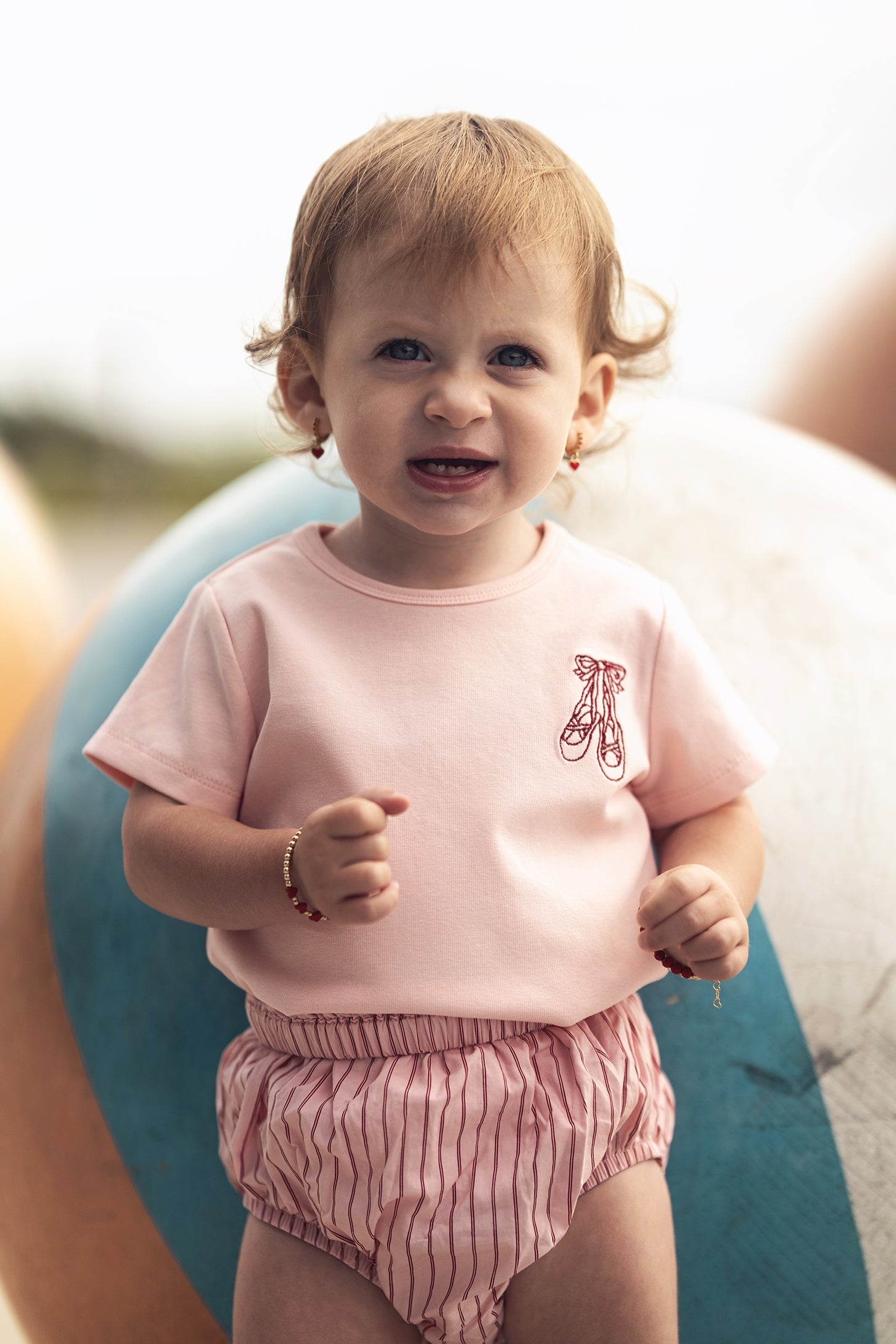 Pink Striped Cotton Bloomers for Baby Girls