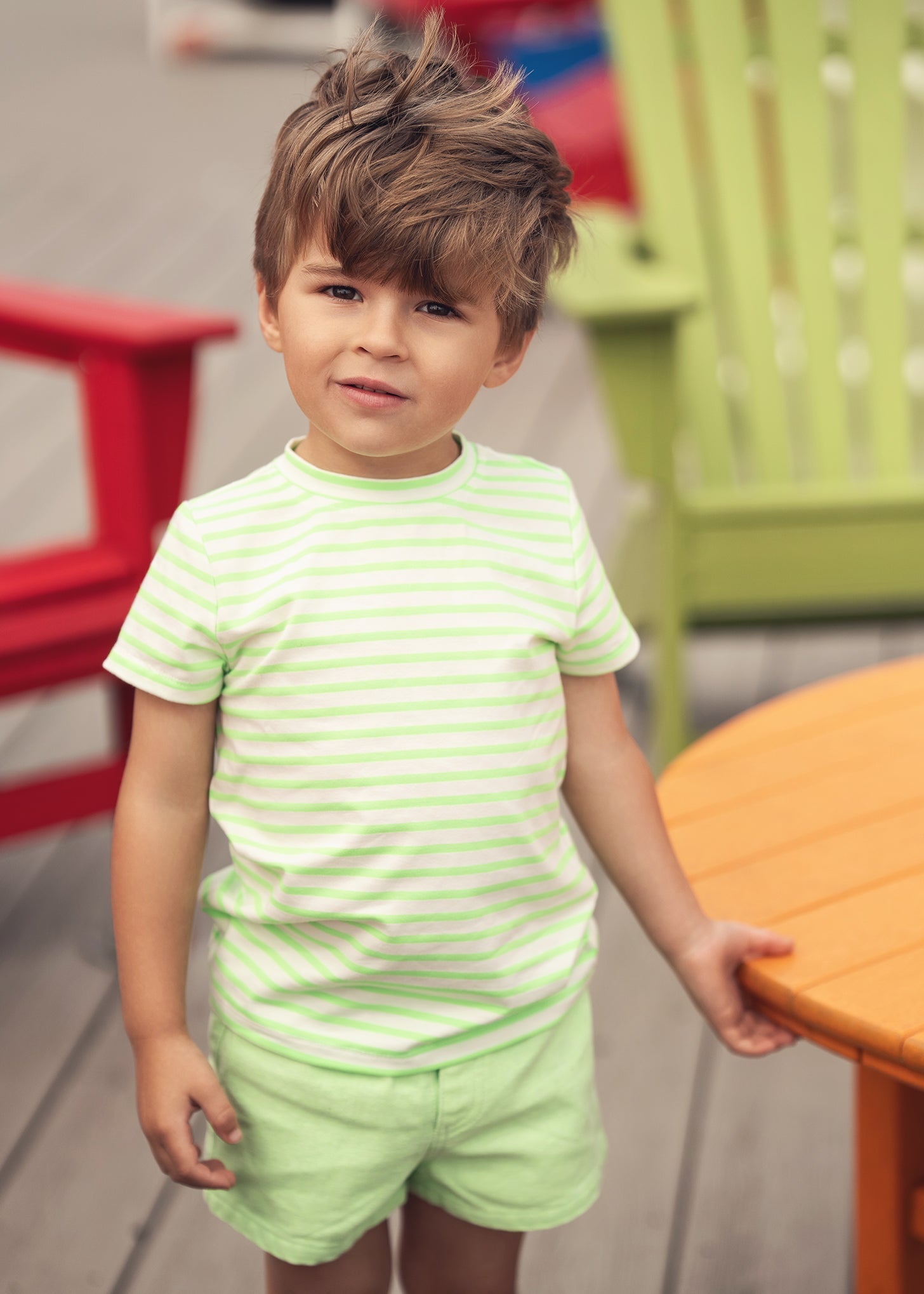Denim Shorts - Neon Green